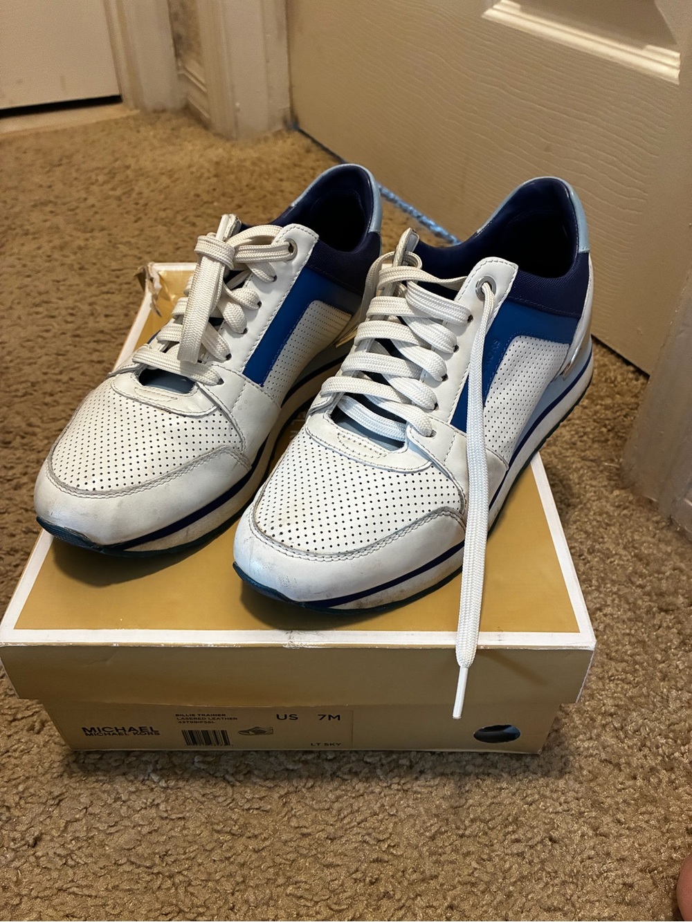 Michael Kors White and Blue Women's Sneakers
